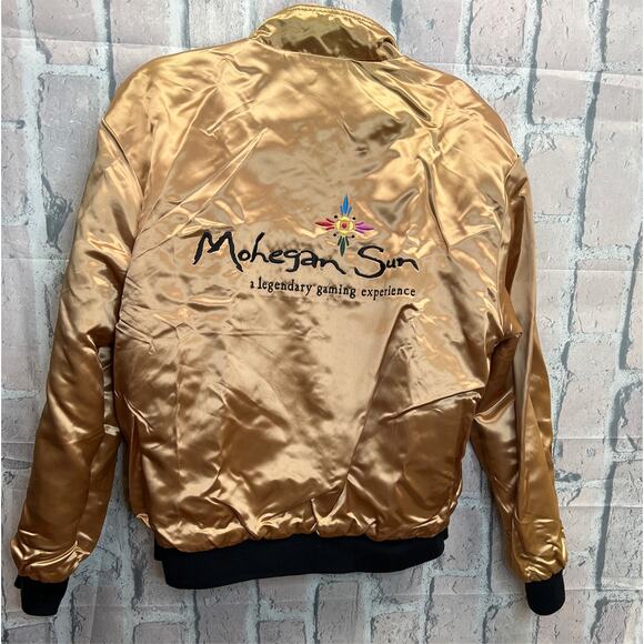 Vintage 90’s Unisex Mohegan Sun Reversible Black/Gold Men Jacket Sz M - Picture 2 of 12